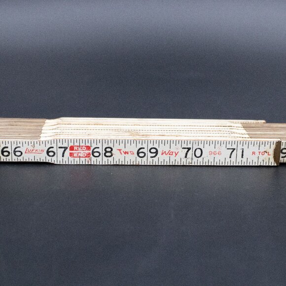 End Up Ruler Office | Vintage Lufkin Red End Two Way 72 Extension Ruler Fold Up ...